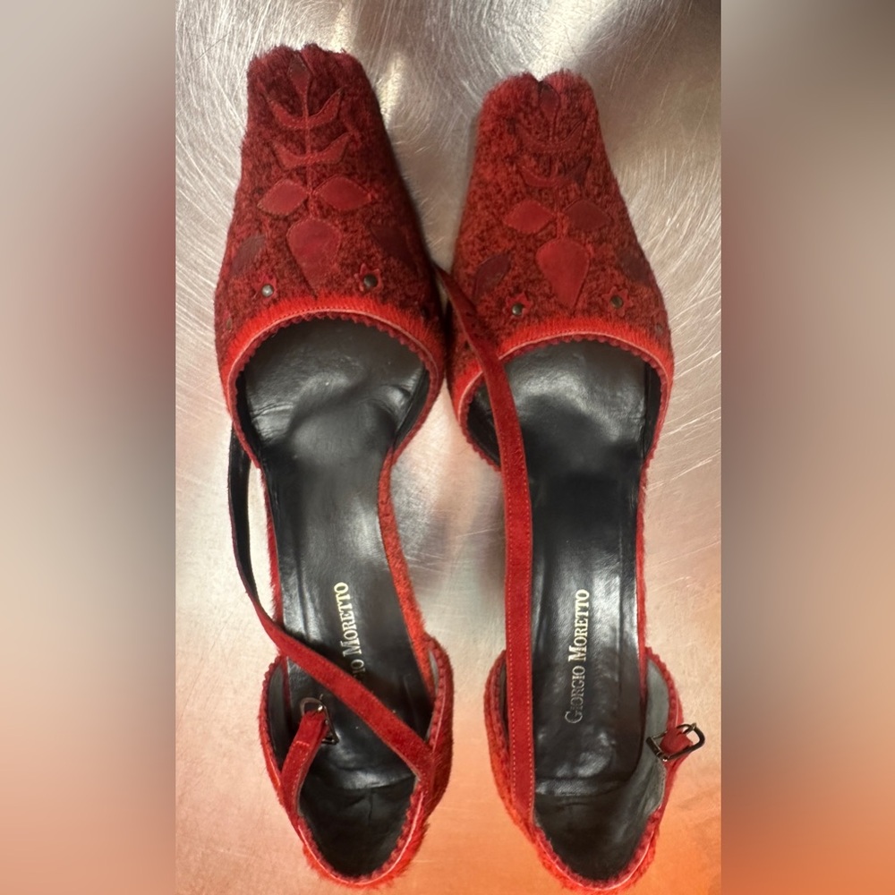 Women’s Giorgio Moretto red slingback heels Size EU 37 / US 7